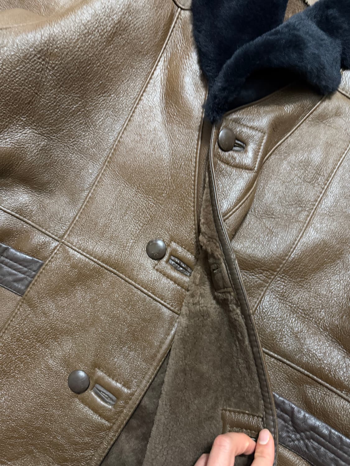 양가죽  브라운  무스탕  빈티지 빅사이즈  코트  110size   상품이미지3