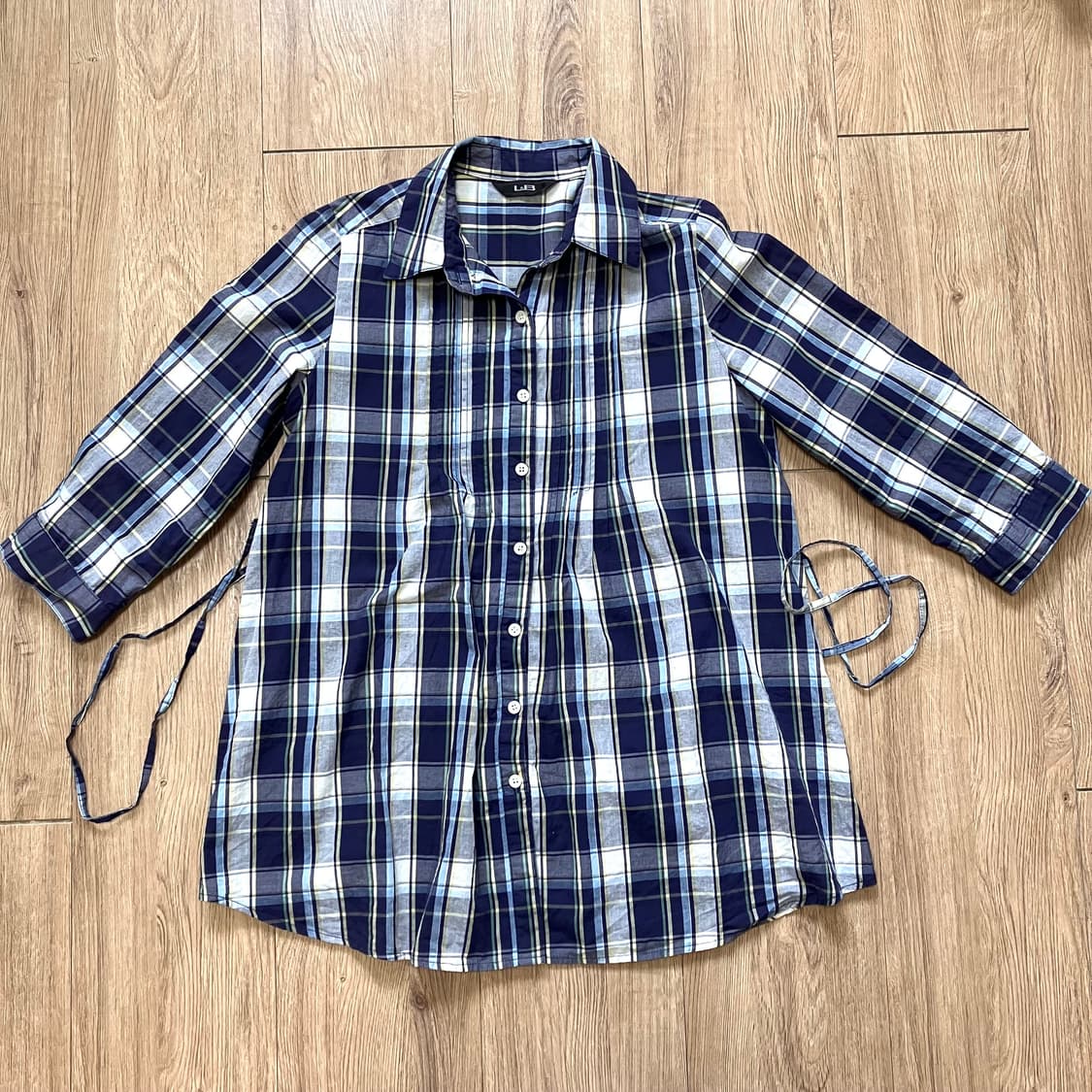 모리걸 하구미 7부 체크 셔츠 상품이미지2