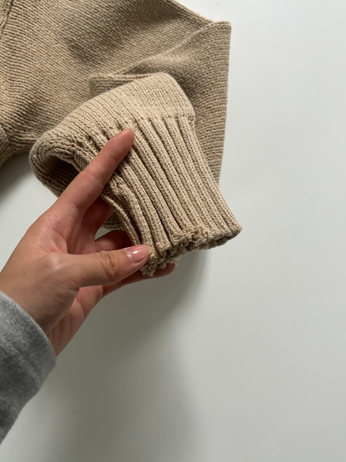 Polo 폴로 랄프로렌 딥베이지 컬러 코튼 브이넥 니트 상품이미지5