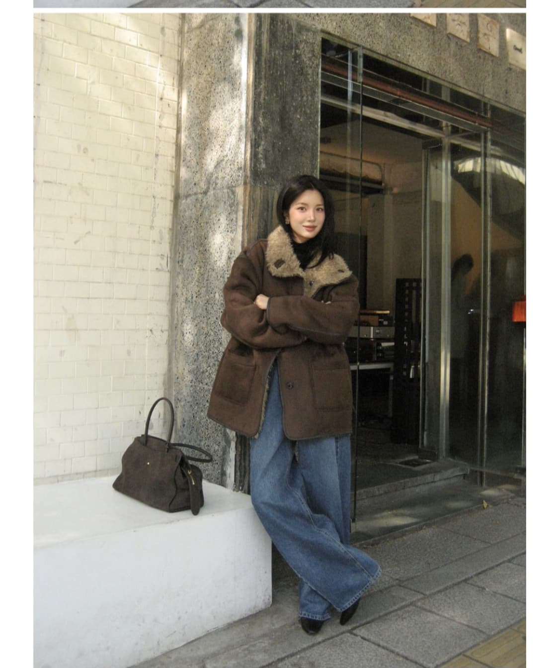 구해봅니다 108pound 무스탕 다크브라운 상품이미지1