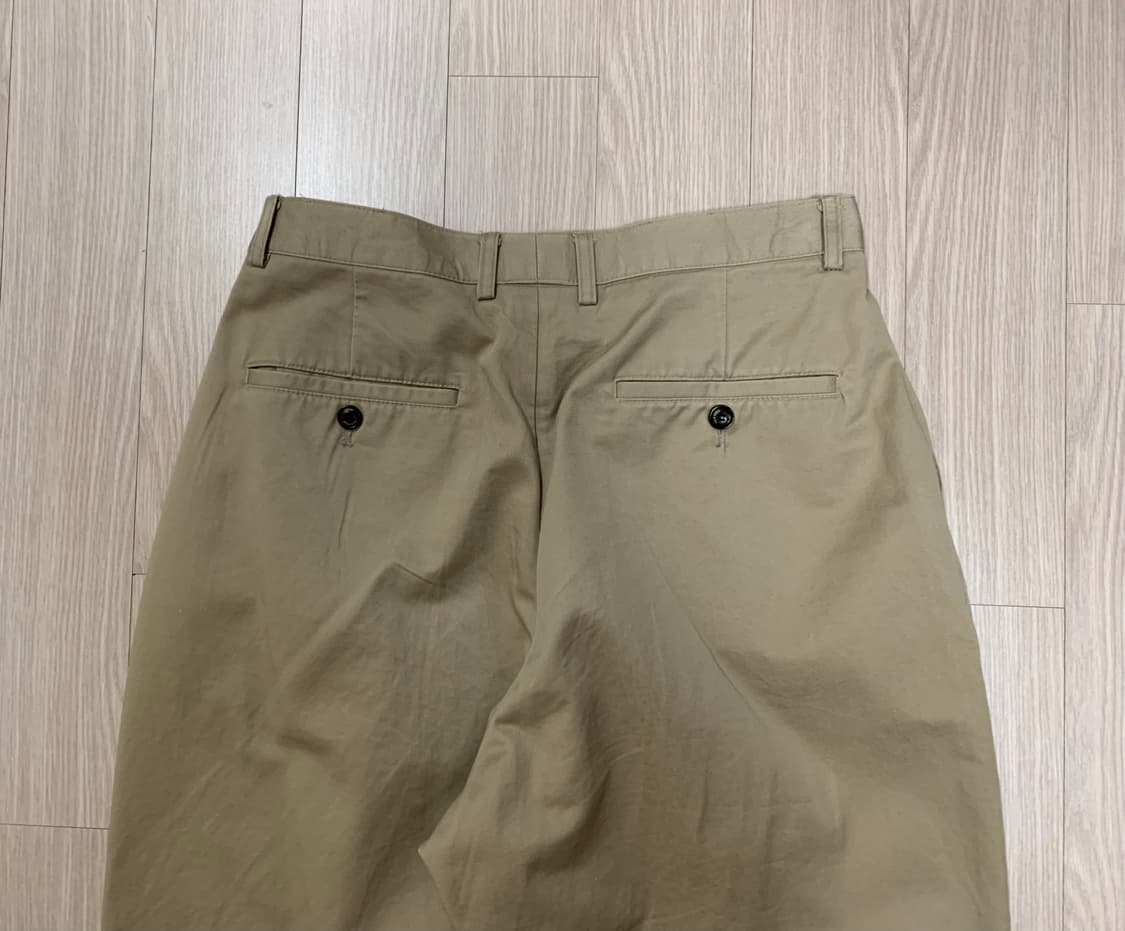 하프크라이즈 치노 원턱 와이드 팬츠 베이지 상품이미지8