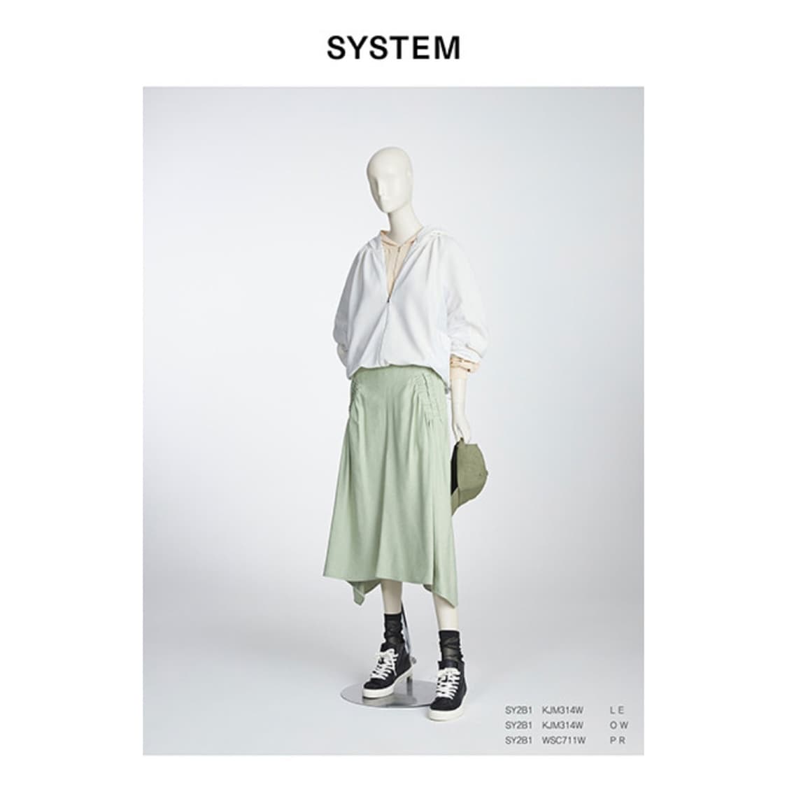 시스템 텍스처블록 후드 집업 상품이미지1