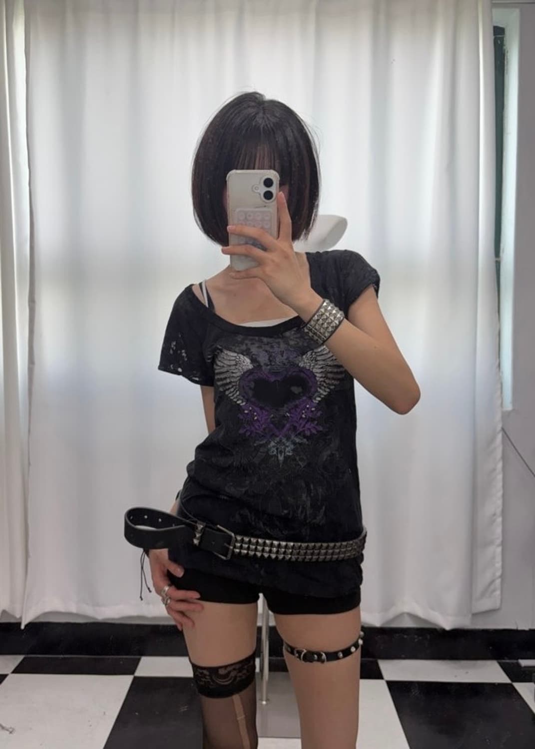 🎸씨스루 블랙 레이스 티셔츠🎸 상품이미지4