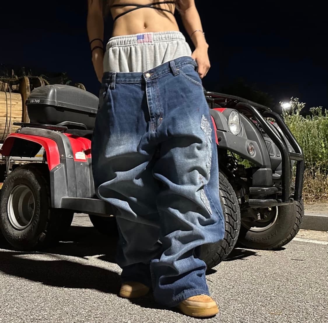 (새깅 추천!) 빈티지 워싱 자수 데님 상품이미지1