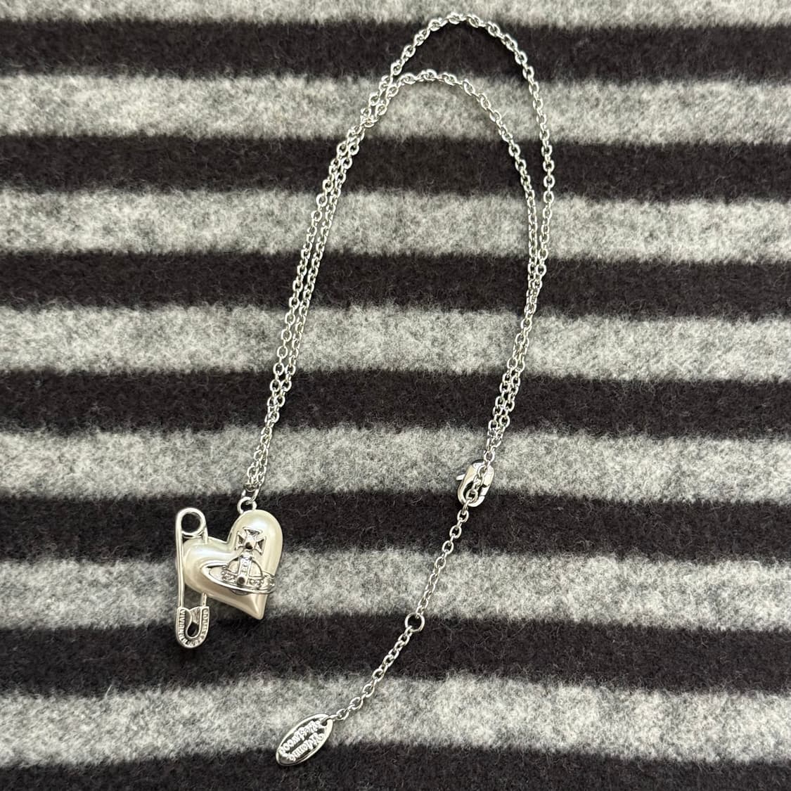 비비안웨스트우드 오리에타 하트 클립 진주 목걸이 상품이미지2