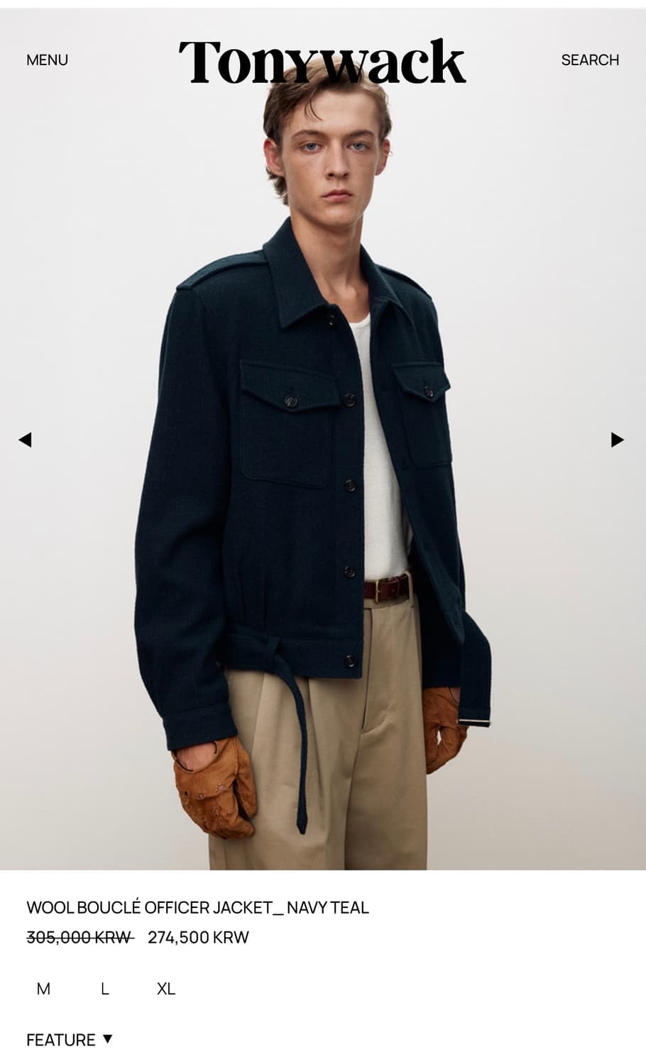 Tonywack 울 부클 오피서 자켓 (네이비) 상품이미지1