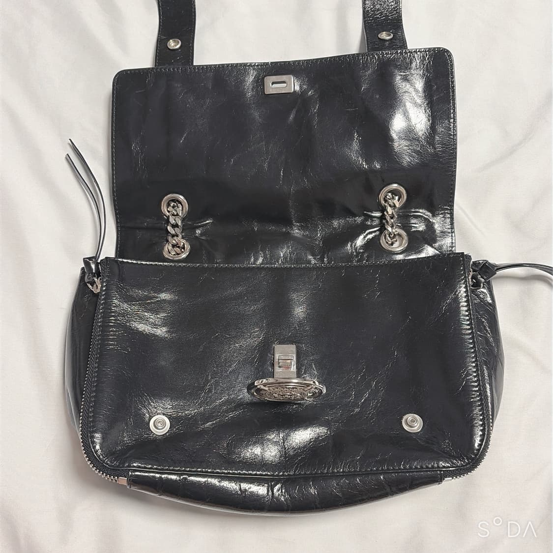 발망 블랙 레더 체인 숄더백 상품이미지7