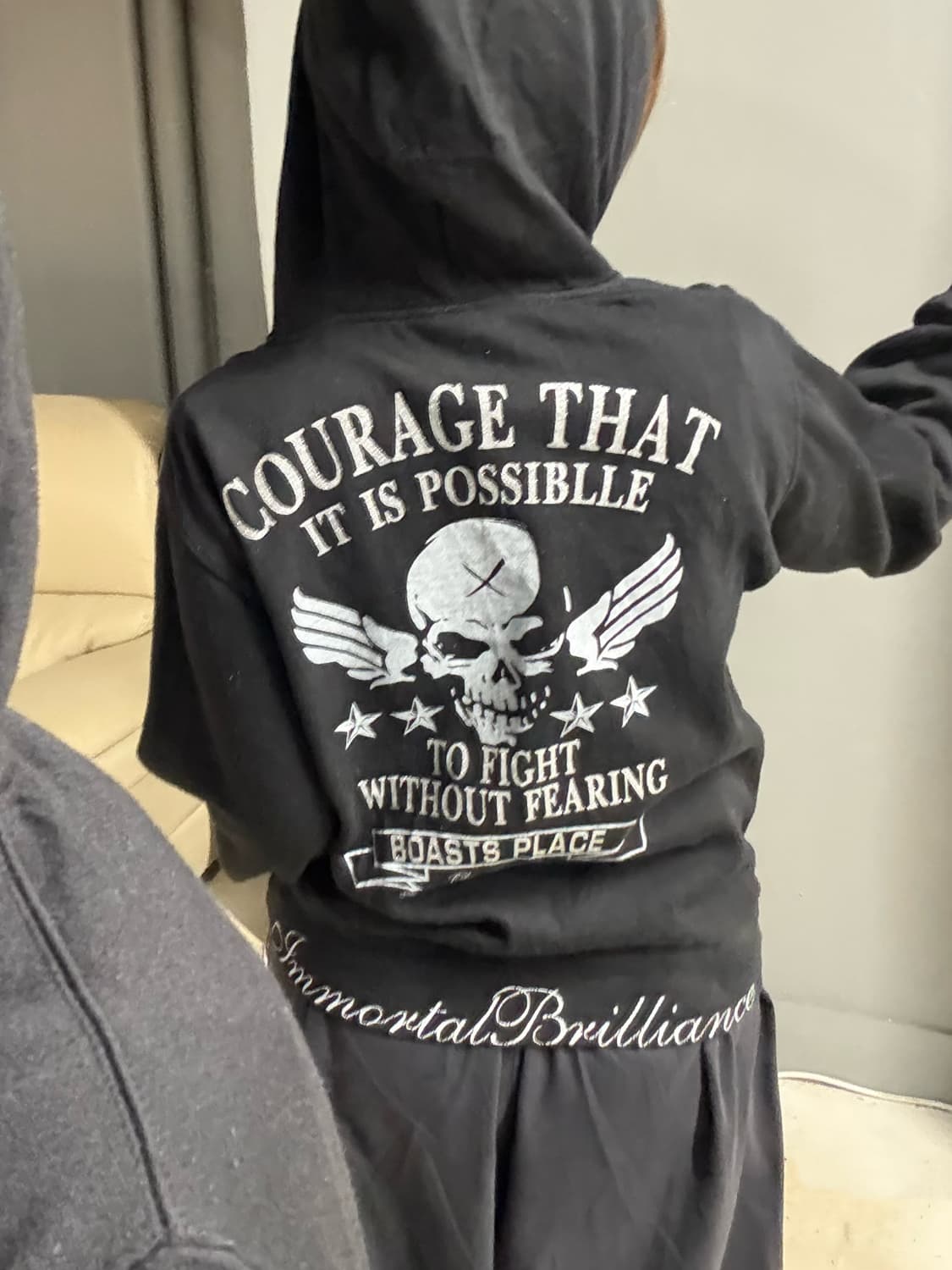 back skull printing hood zip-up 상품이미지1