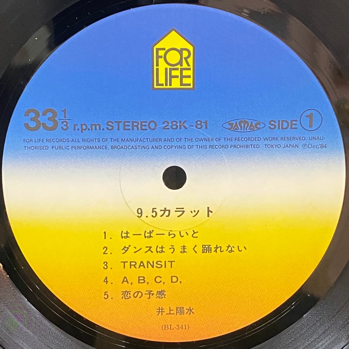 (LP) Yosui Inoue (이노우에 요스이)-9.5 Carats 상품이미지4