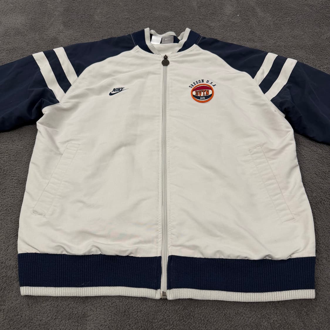 [ 정품/XL ] 나이키 올드스쿨 오레곤 usa 바시티 스타디움 자켓 상품이미지2