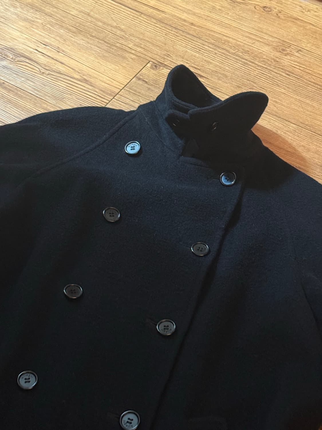 italy 알레그리 울 더블 스냅 코트 블랙 M-L 상품이미지2