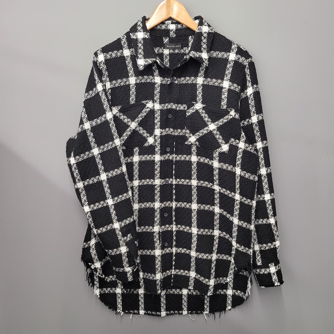 BlackBlond 블랙블론드 비비디 클래식 로고 플레이드 트위드 셔츠 상품이미지1