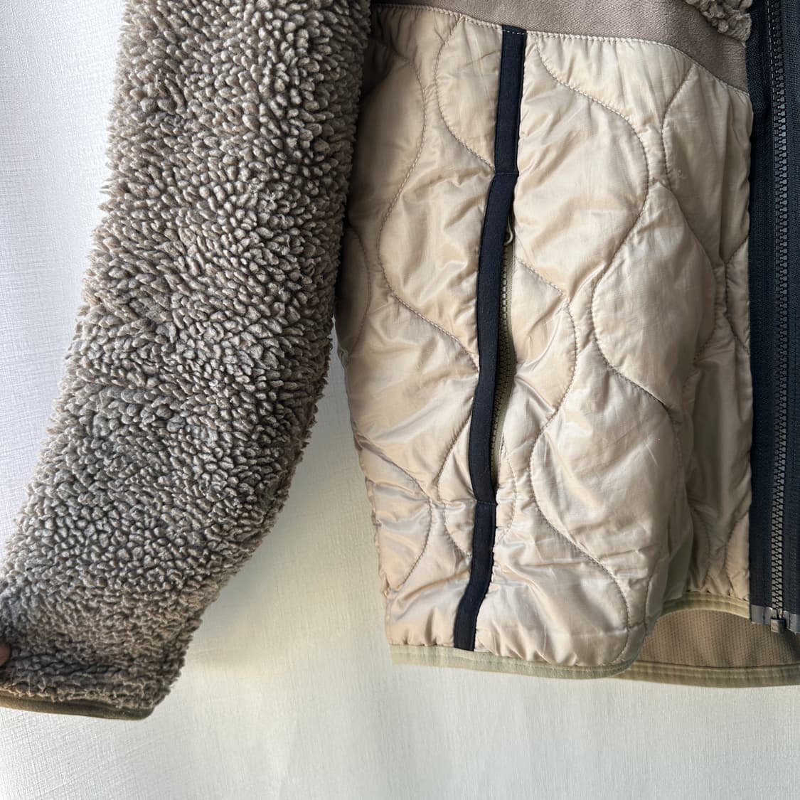 나이키 헤리티지 퀼팅 쉐르파 후디 자켓 카키 브라운 XL 상품이미지3