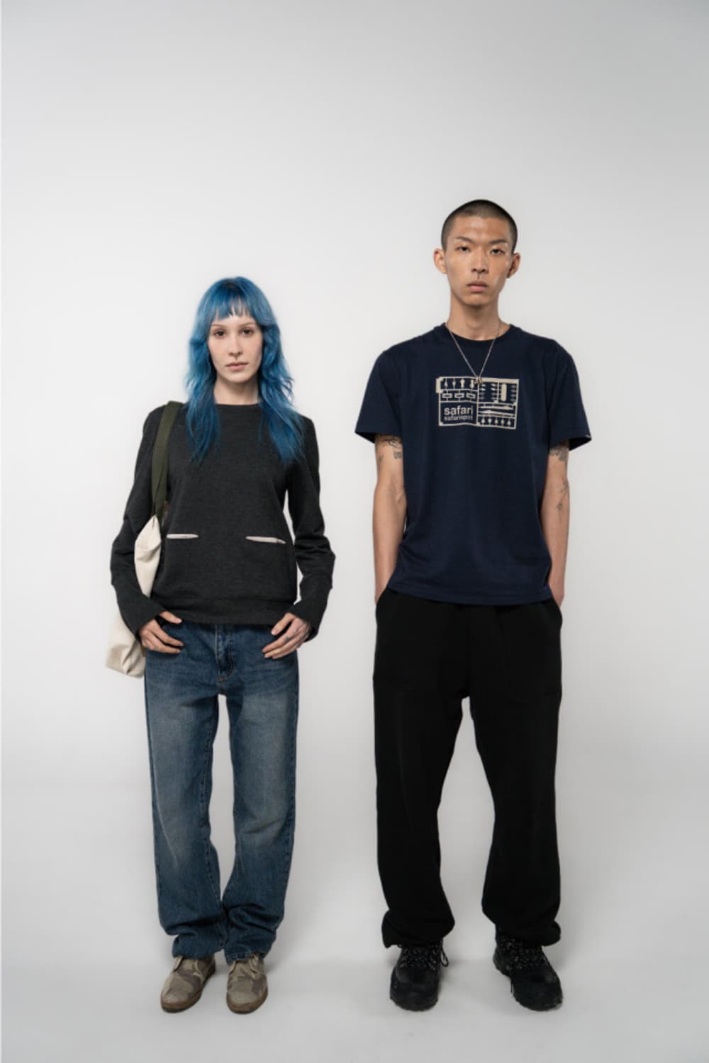 사파리스팟 1/2 이너 포인트 더블 포켓 크루 차콜 상품이미지2