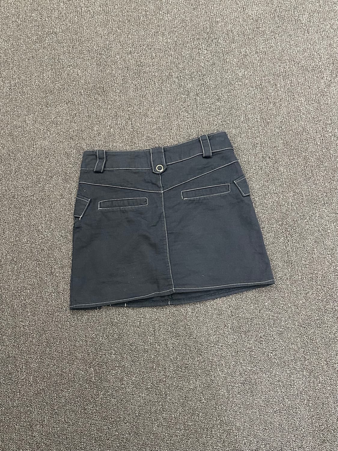 S)Japanese vintage 포켓 아일렛 디테일 트임 미니 스커트 상품이미지6