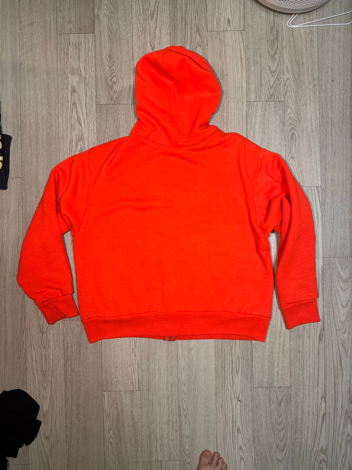 90s made in USA 캠버 헤비웨이트 써멀 와플 후드집업 오렌지 상품이미지5