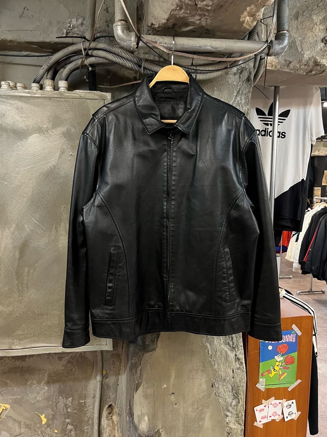 빈티지 레더 집업 자켓 블랙 #csz2142 상품이미지1