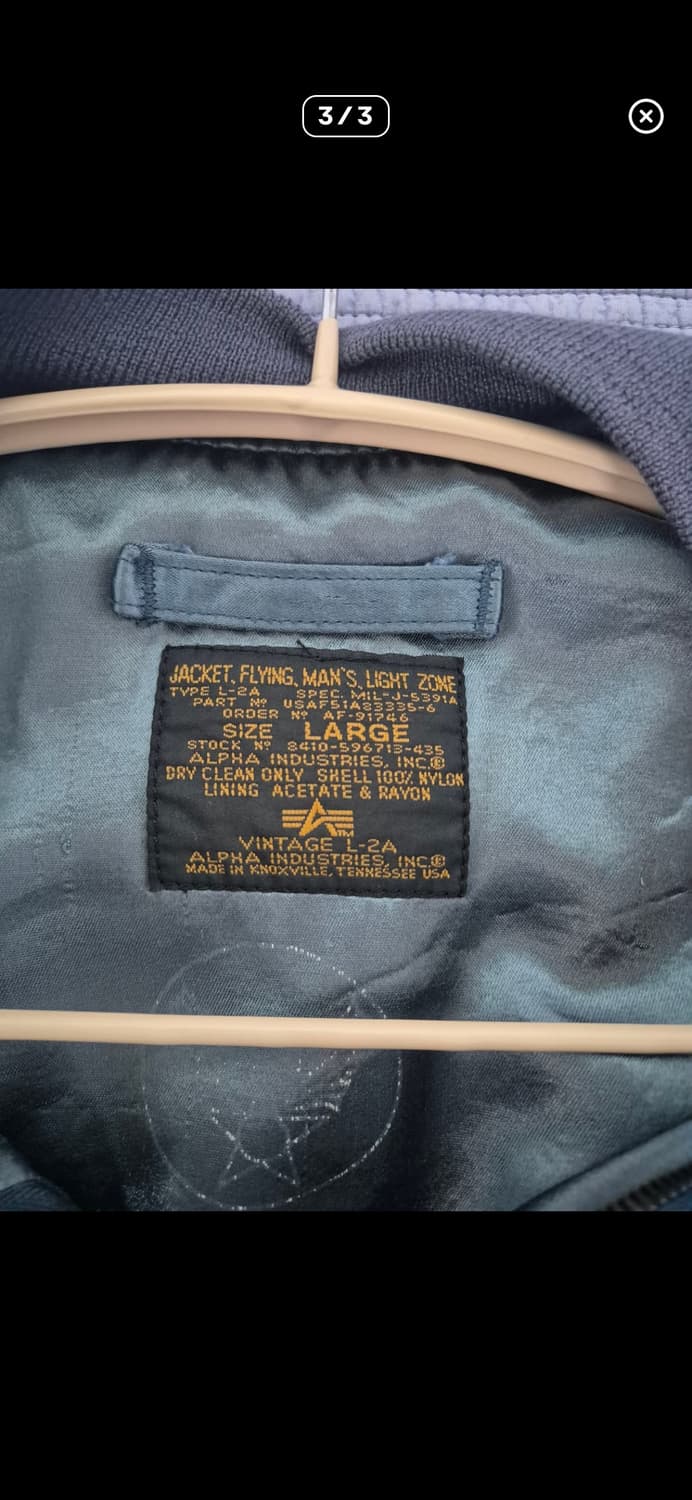 Vtg Alpha Industries L-2A 플라이트 자켓 상품이미지3