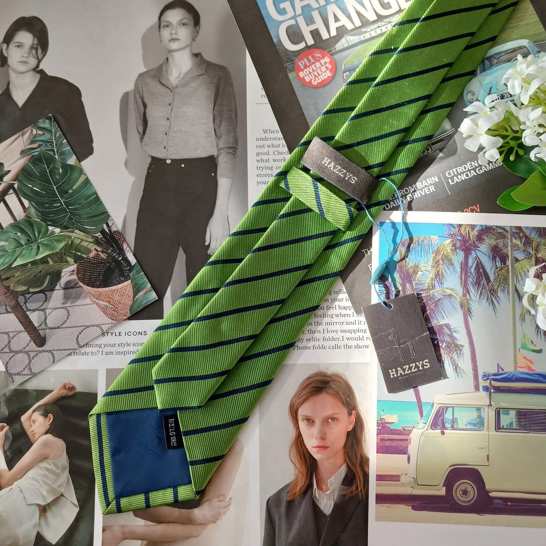 헤지스 실크 그린 스트라이프 넥타이 8.5cm A등급 A19461
 상품이미지4