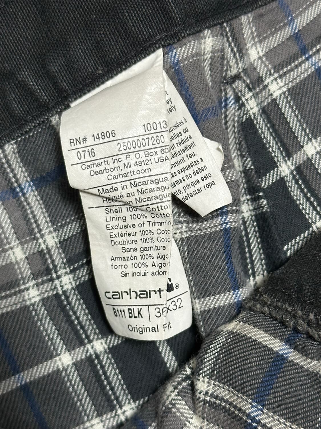 칼하트 싱글니 덕캔버스 라이닝 워크팬츠 36x32 상품이미지2