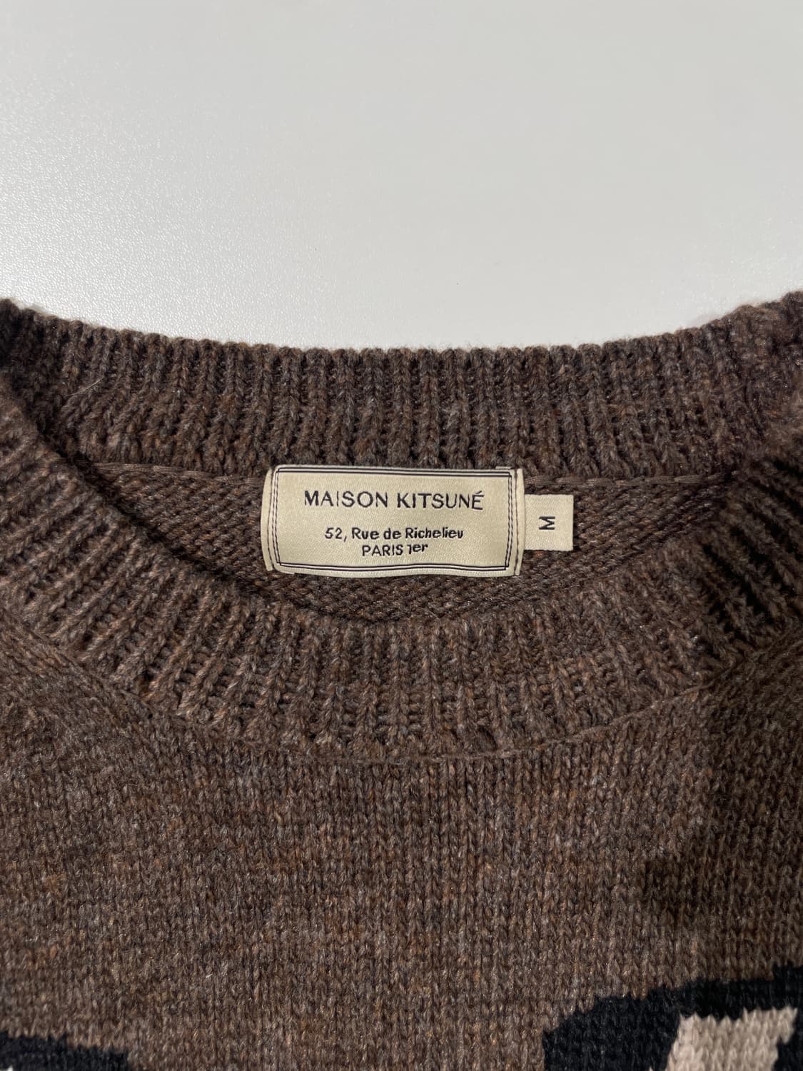 메종 키츠네 딥 브라운 폭스 헤드 풀오버 니트 상품이미지7