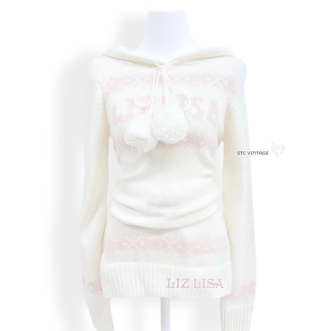 리즈리사 딸기우유 노르딕 폼폼 니트 원피스 히메갸루 라떼가루 빈티지 상품이미지1