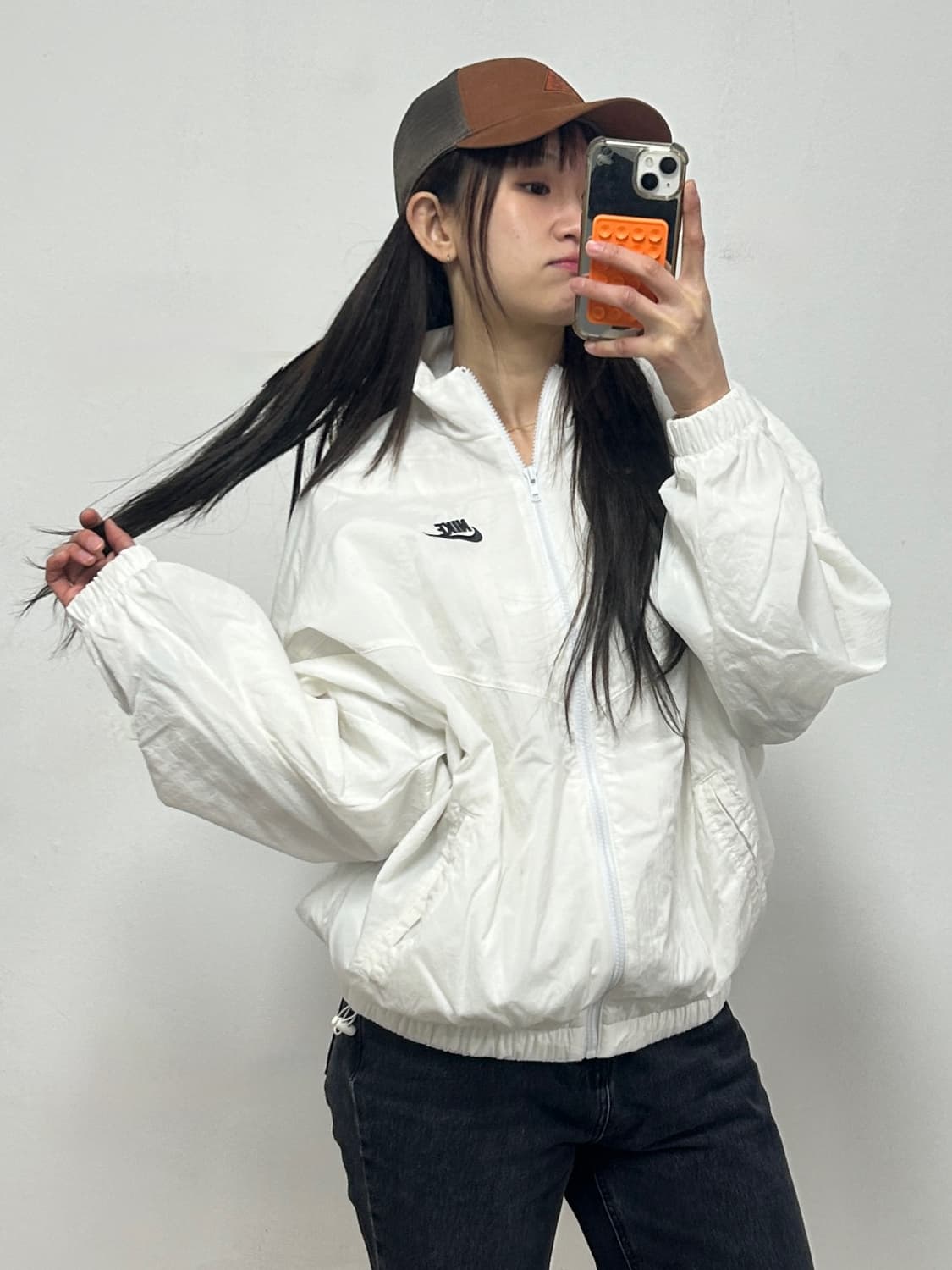 나이키 NSW 에센셜 윈드러너 우븐 바람막이 화이트 상품이미지1