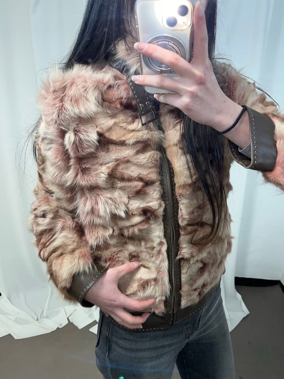 핑크 폭스퍼 자켓 (양가죽 / 폭스퍼)  상품이미지3