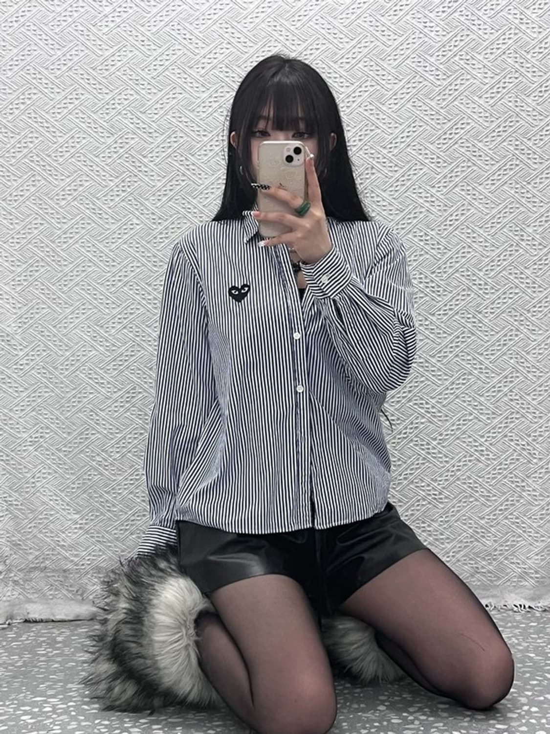 꼼데가르송 빈티지 스트라이프 하트와펜 셔츠 95 C10265 상품이미지2