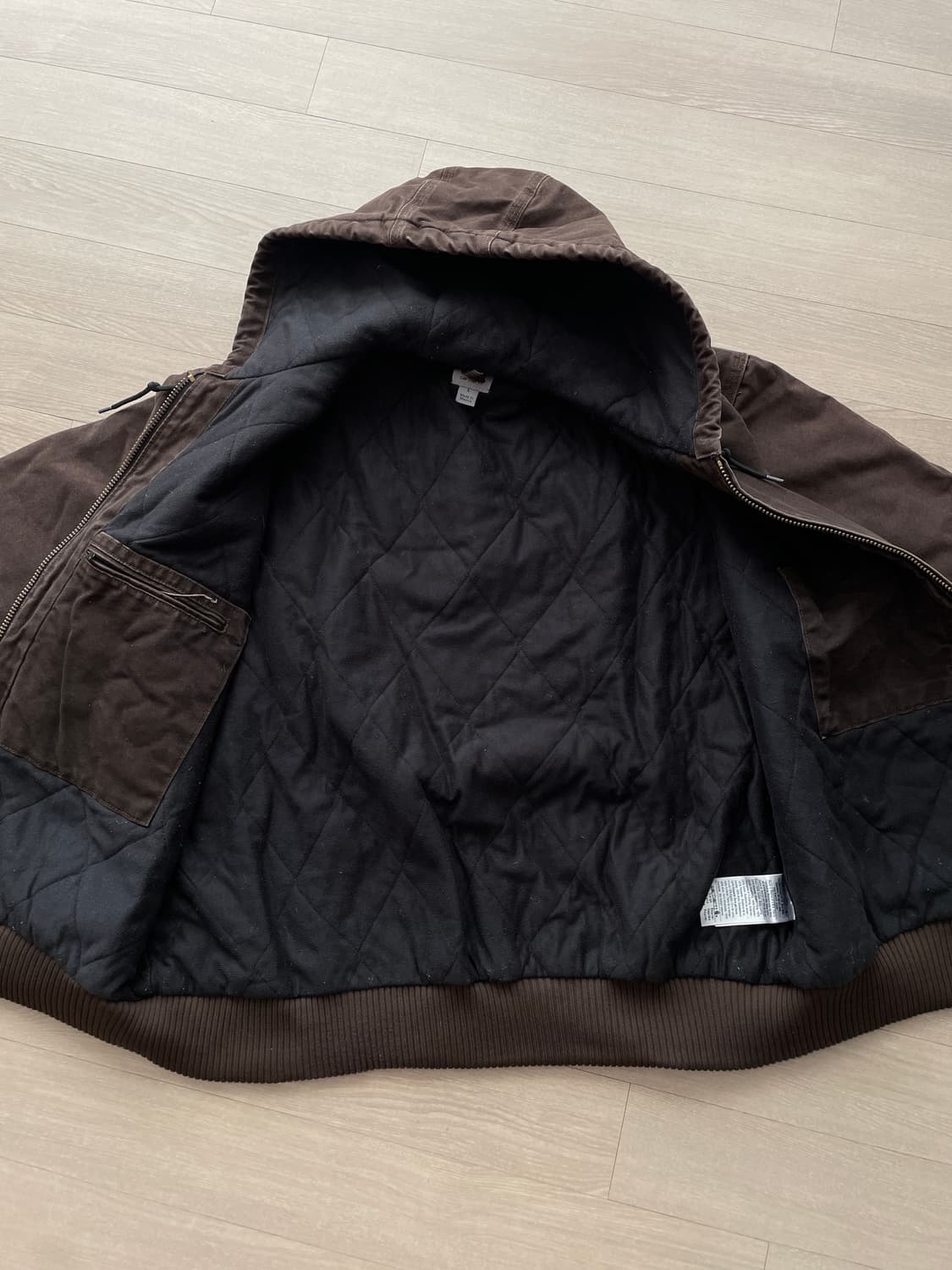 칼하트 j130 DKB 다크 브라운 액티브 자켓 샌드스톤 상품이미지7