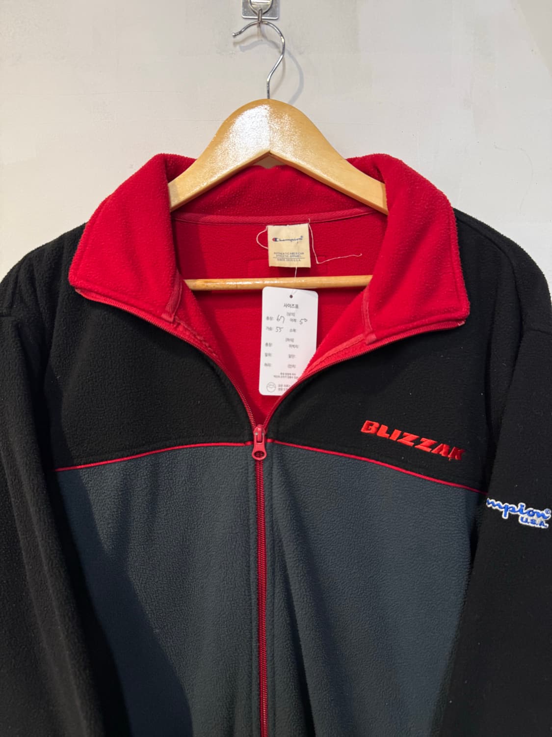 챔피온 블랙 플리스 집업 상품이미지2