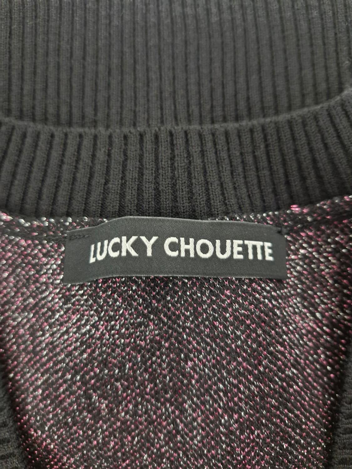 럭키슈에뜨(LUCKY CHOUETTE)23년 메탈 자카드 니트 드레스 상품이미지7