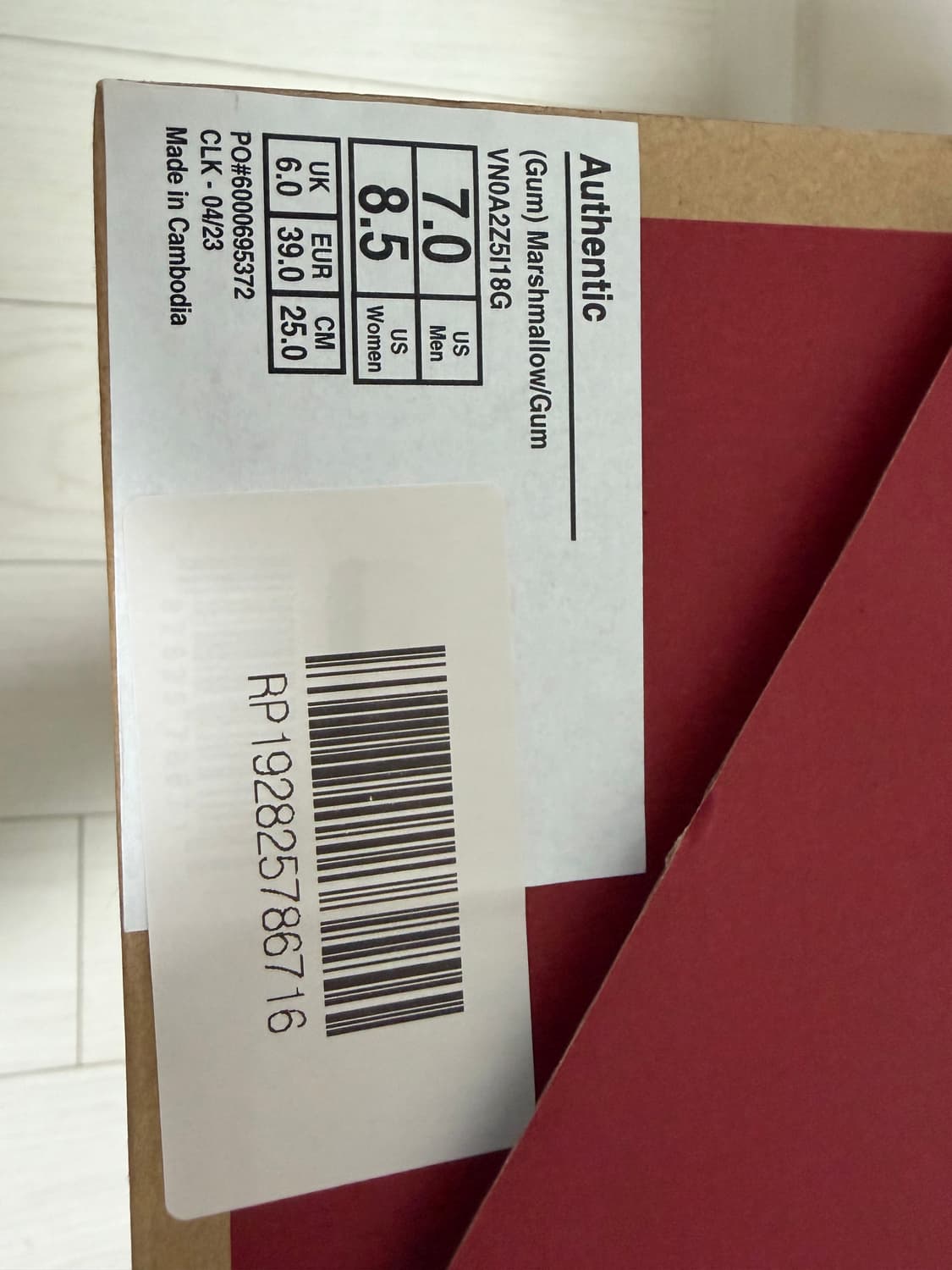 반스 어센틱 마쉬멜로우 껌  크림 화이트 세상품 250 상품이미지4