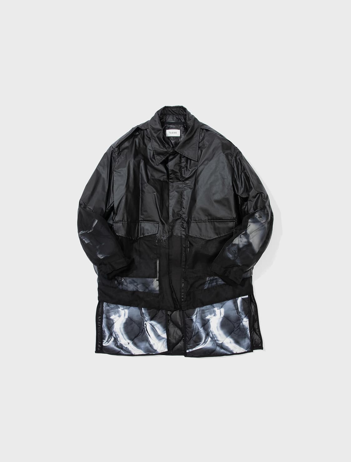 새상품 탁 TAAKK 트랜스페어런트 A-2 플라이트 재킷 블랙  3사이즈 상품이미지1