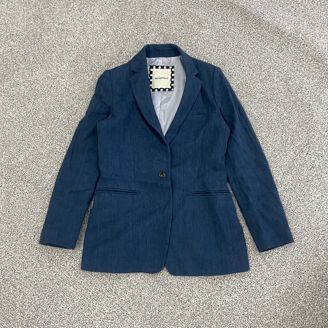 빈폴레이디스 네이비 린넨 원버튼 자켓 0105HS1 상품이미지1