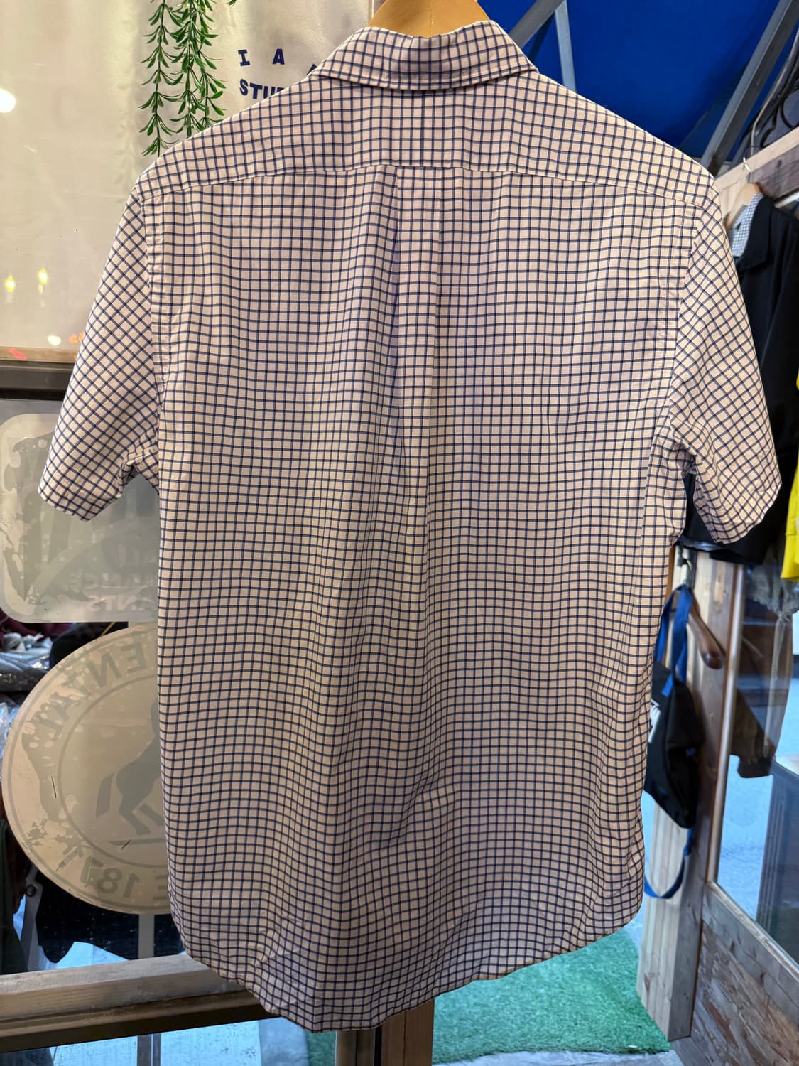 폴로 랄프로렌 네이비포니 블루 체크 반팔셔츠 상품이미지4