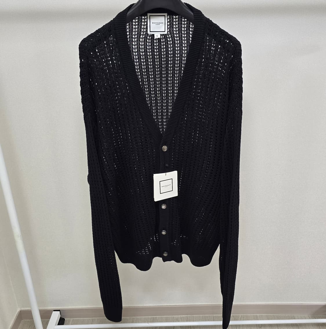 25ss 우영미 넷팅 브이넥 가디건 블랙 52사이즈 110 판매 상품이미지1
