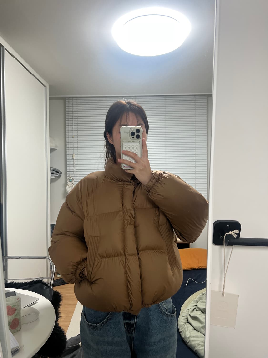 카멜색 패딩 상품이미지1