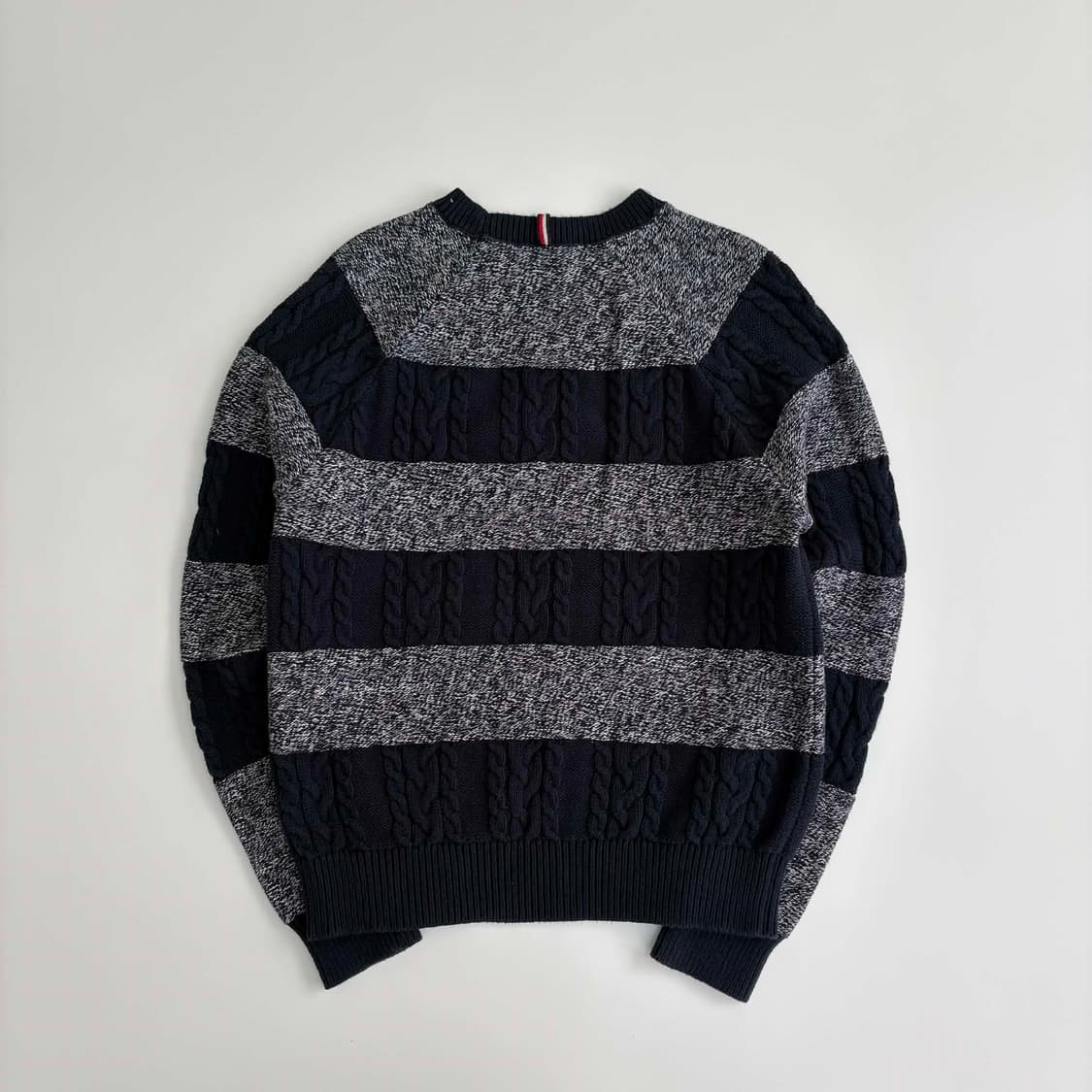 타미힐피거 스트라이프 케이블 걸즈 크루넥 니트(XS) 상품이미지3