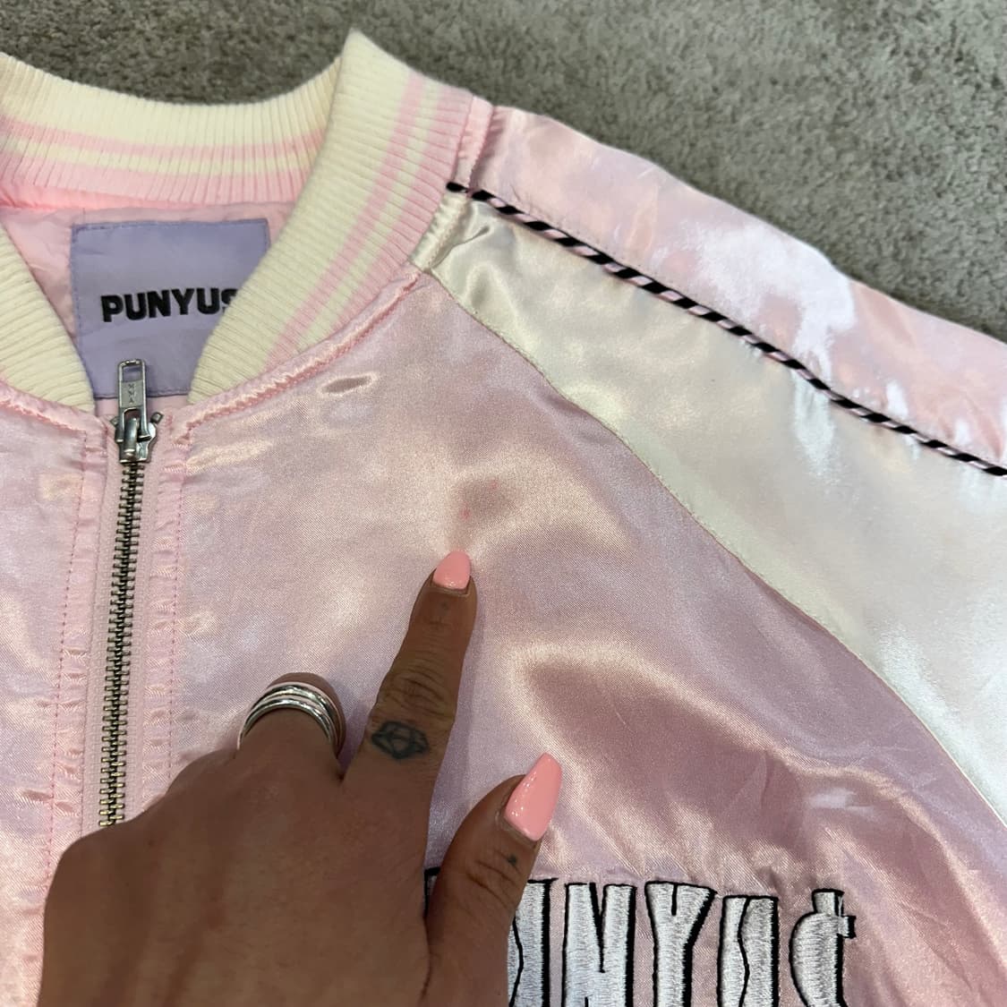 JPN 프뉴즈 핑크 타이거 자수 스카잔~L 상품이미지7