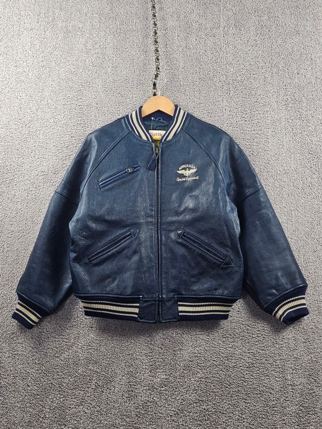 아비렉스 아이콘 네이비 가죽 블루종 자켓 ( M ) / 11063 상품이미지2