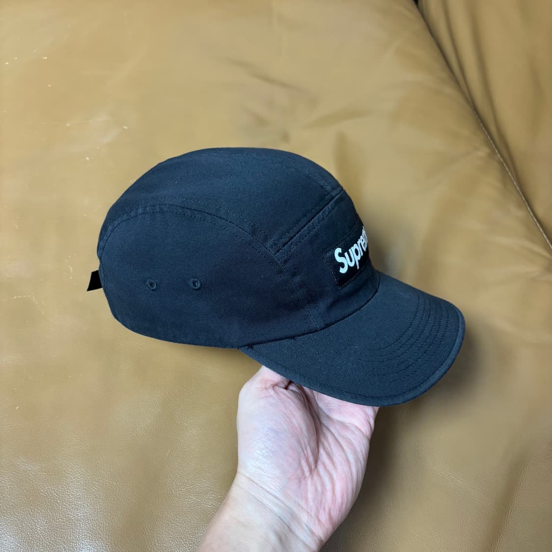 Supreme 슈프림 24ss 블랙 캠프캡 모자 Washed Black 상품이미지4