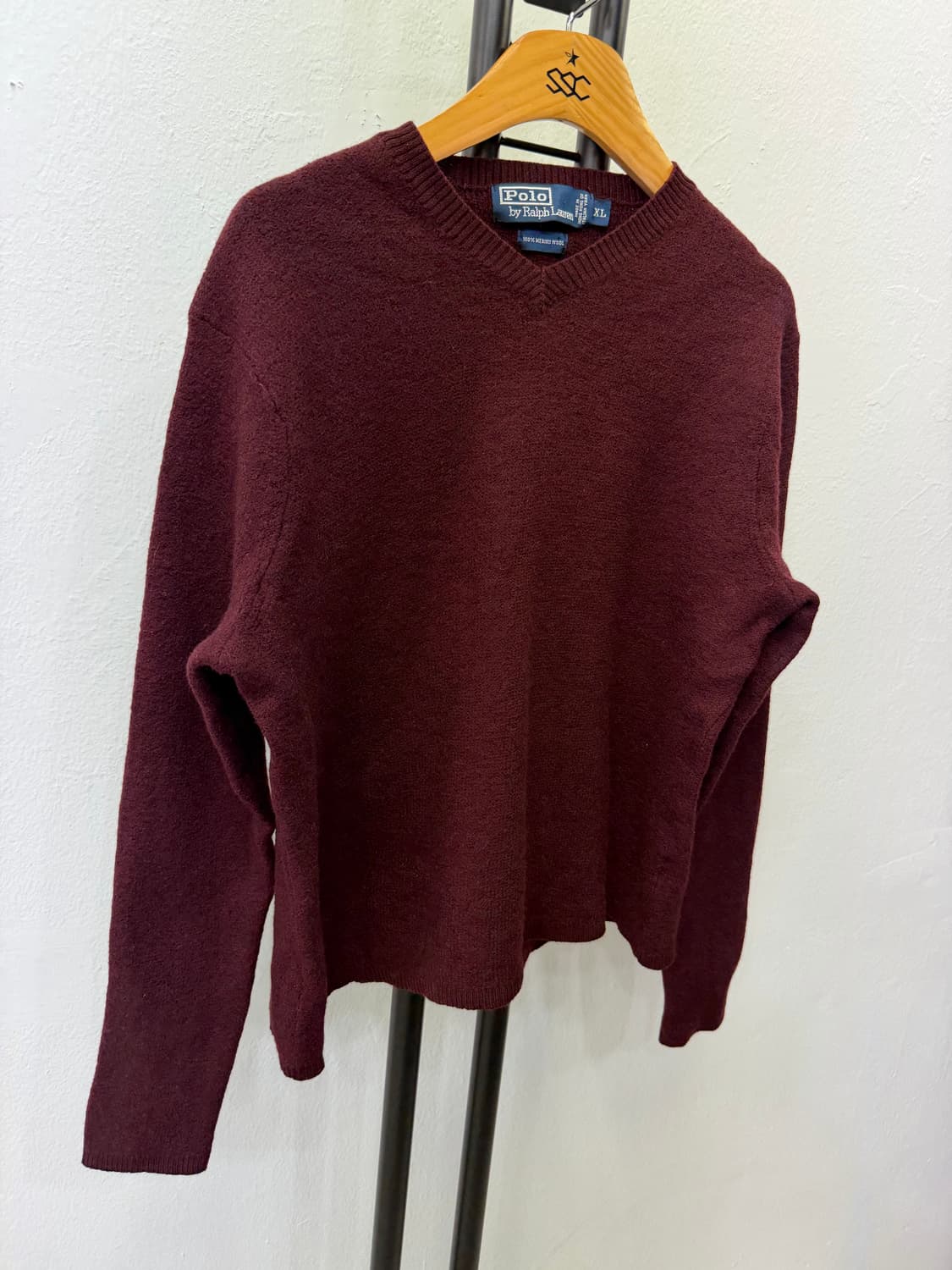 정품) 폴로랄프로렌 메리노울 여성 브이넥 니트 XL 상품이미지2