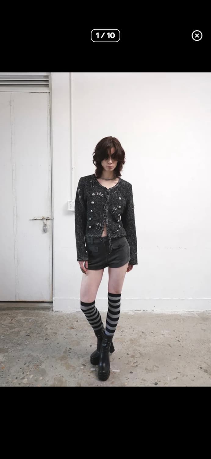 데어드 더블 버튼 니트 가디건 상품이미지1