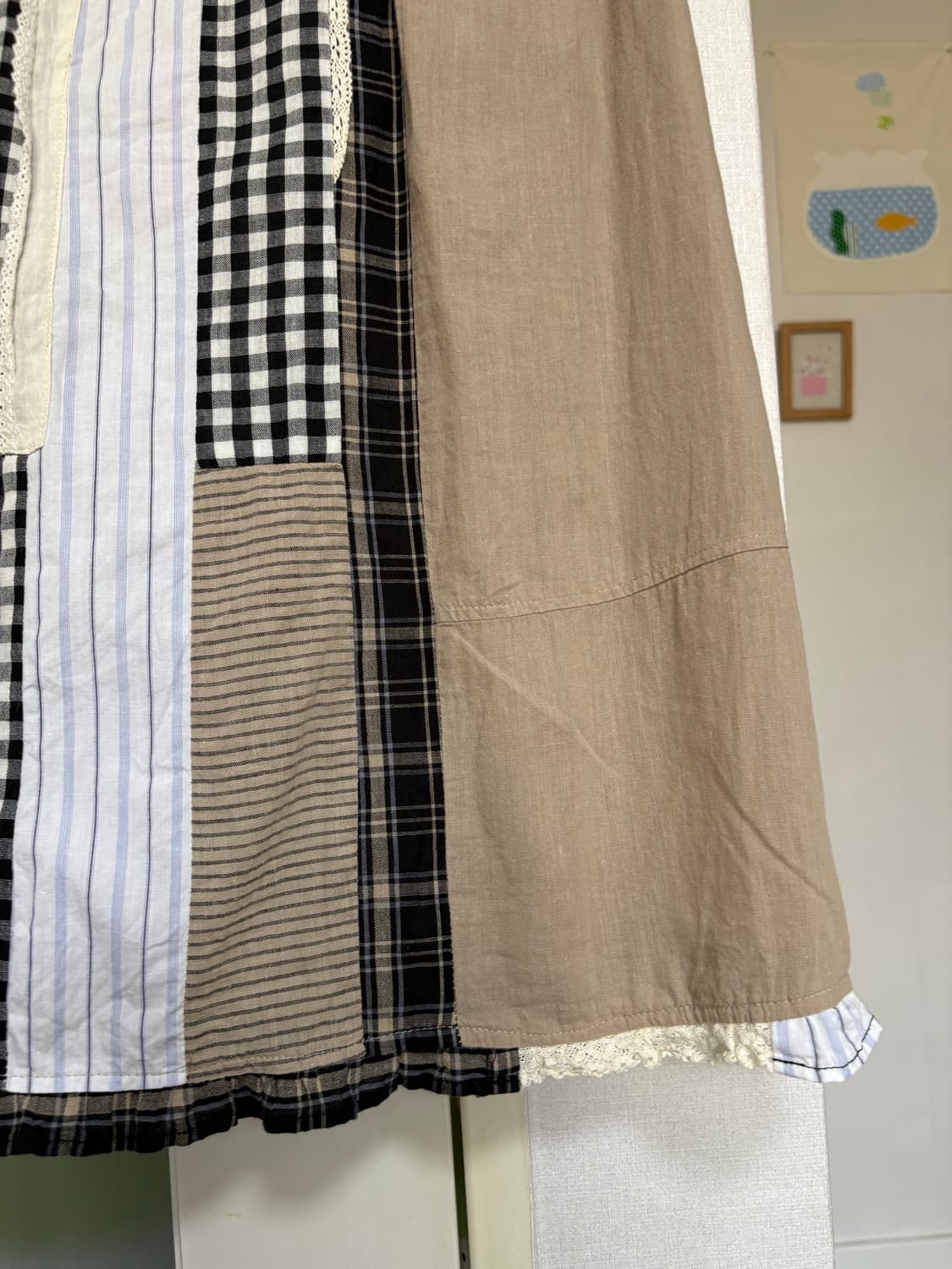 베이지 패치 프릴 스커트 상품이미지4