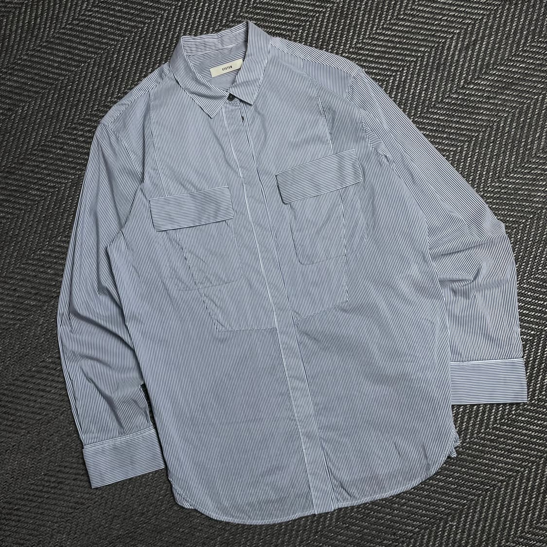 시스템 미니멀 투포켓 스트라이프 긴팔 셔츠y 5174 상품이미지1