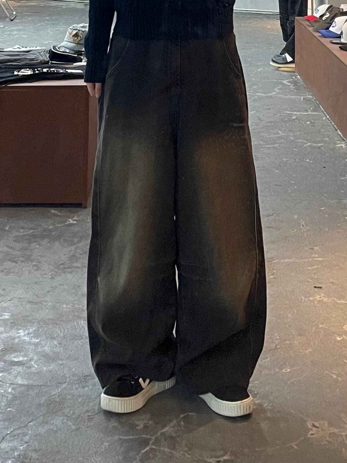 빈티지 글래머 워싱 흑청 데님팬츠 H1040 상품이미지1