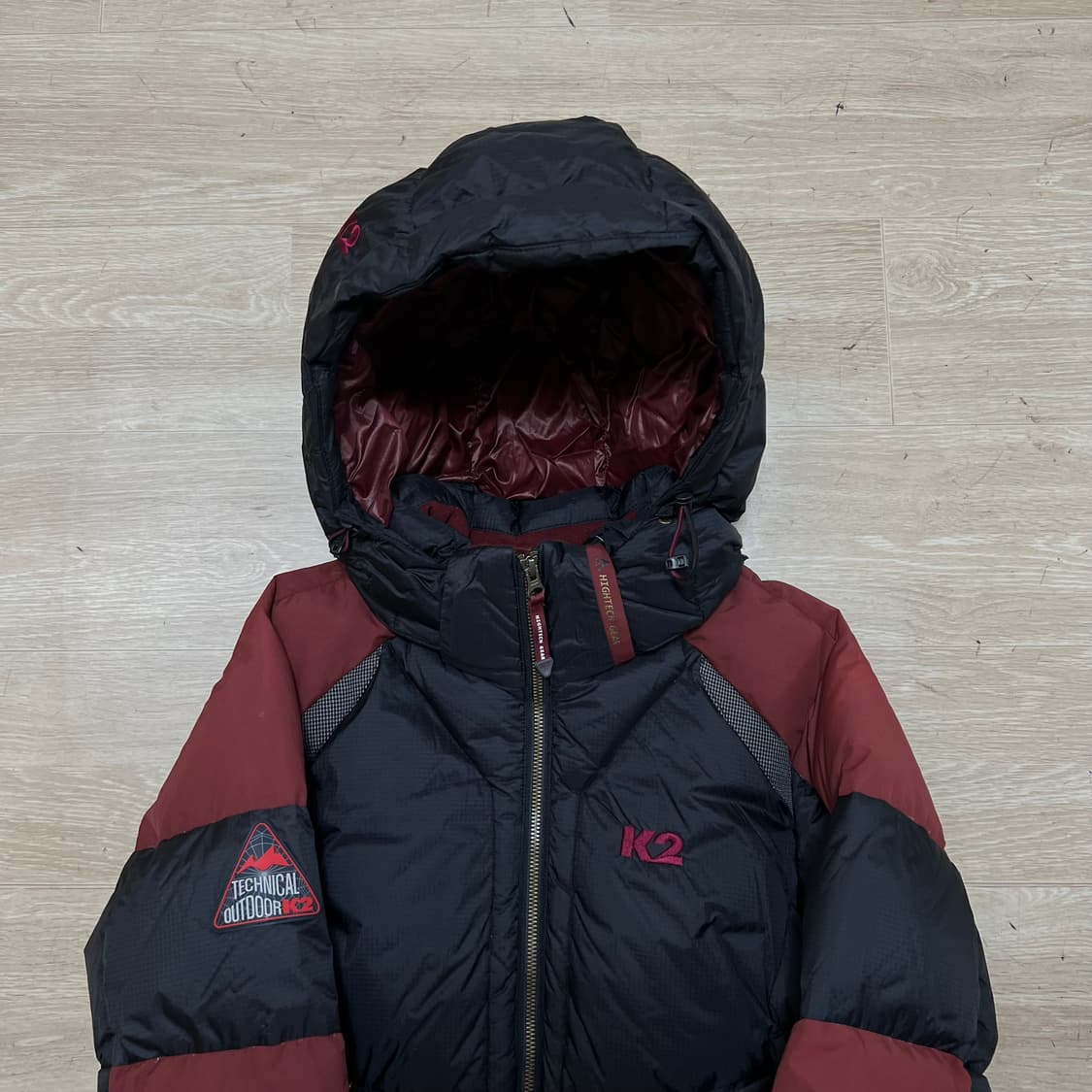 K2 테크니컬 아웃도어 여성 덕다운 후드 패딩 [블랙/버건디] S/90 상품이미지2