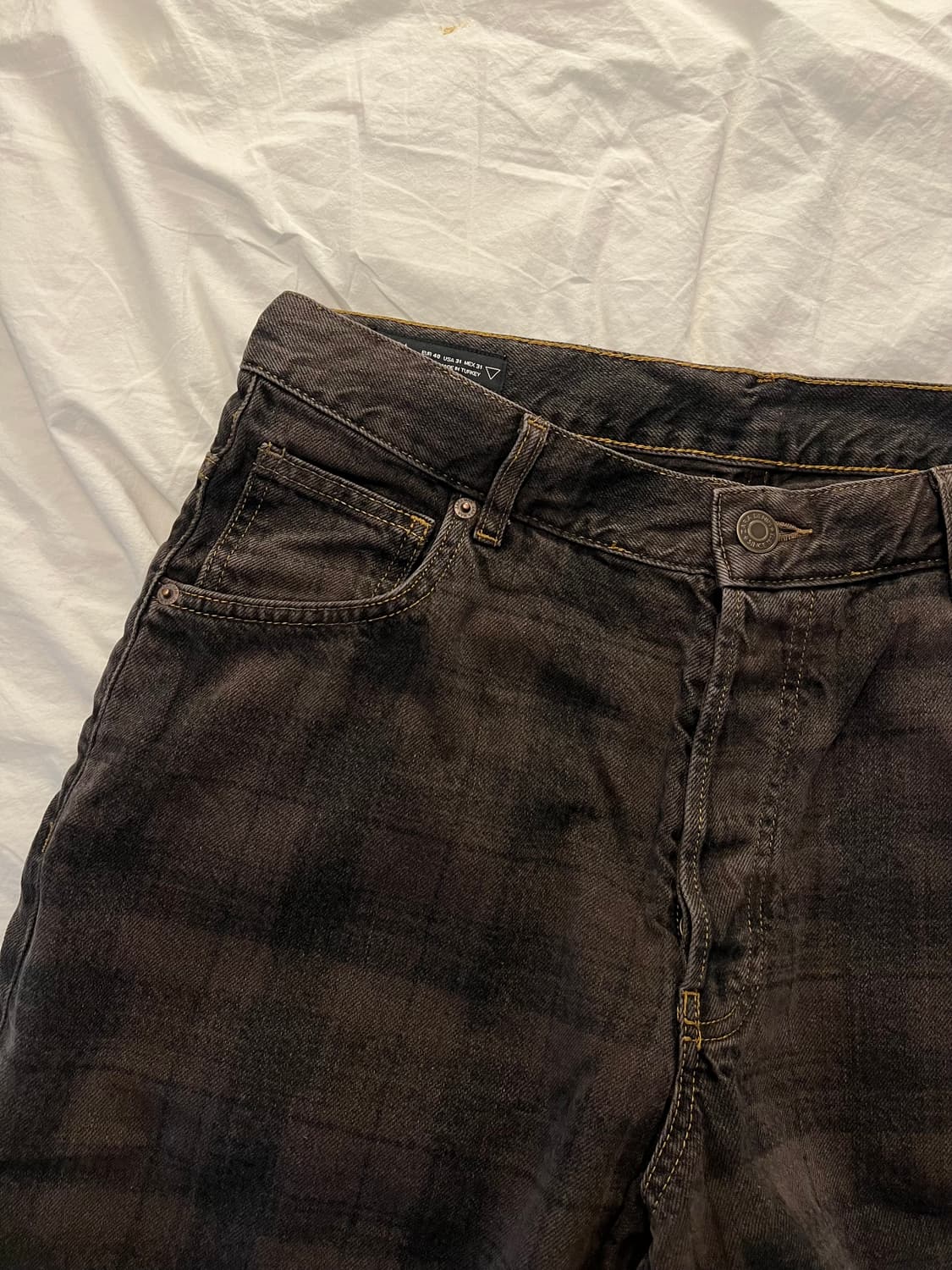 plaid shorts 체크 데님 반바지 jorts brown 32 상품이미지3