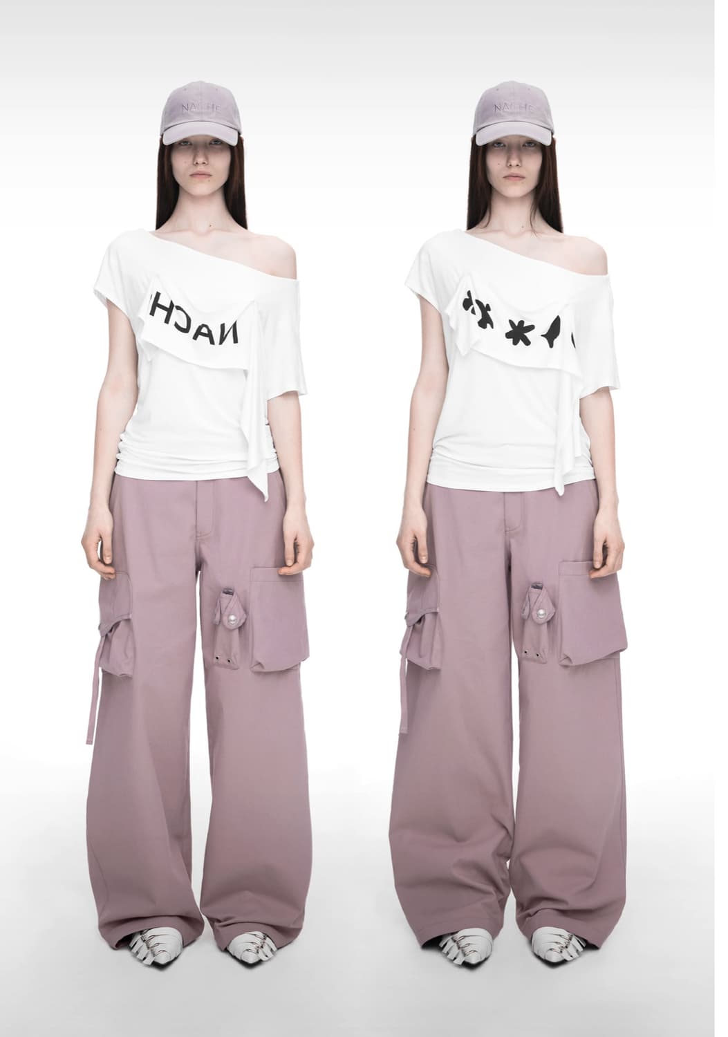  나체 2-WAY PRINTED LOOSE T-SHIRT IVORY 상품이미지1